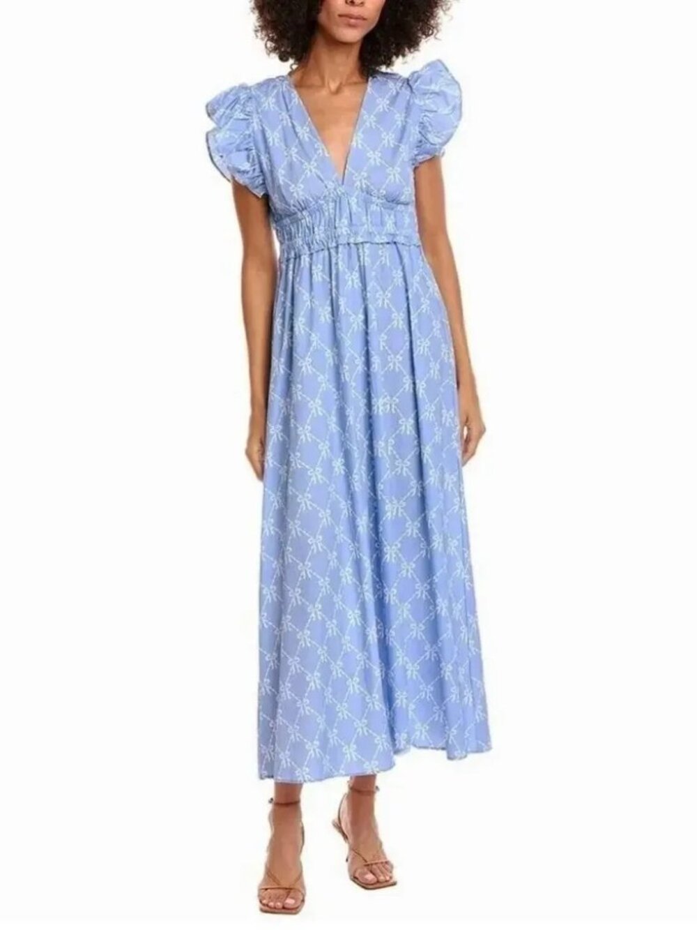 SAIL TO SABLE NWT Bow Printed Maxi Dress Size L